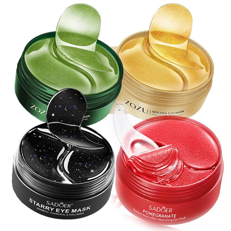 240 pièces = 120 paires de patchs pour les yeux, acide hyaluronique, or, algues et perle noire, masq