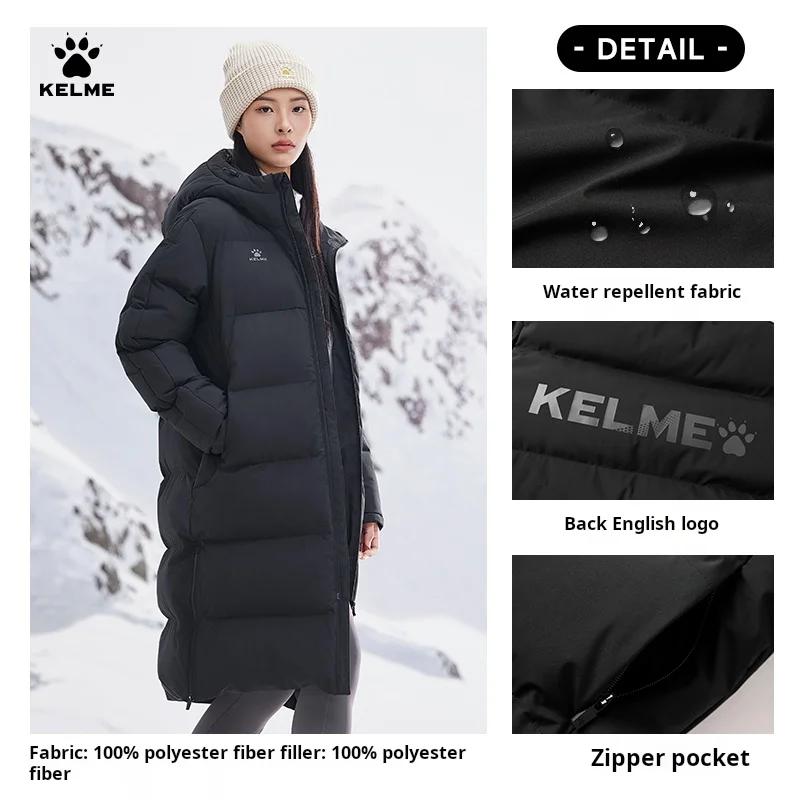 Kelme veste longue en coton à capuche pour les sports d'entraînement de Football pour femmes, veste 