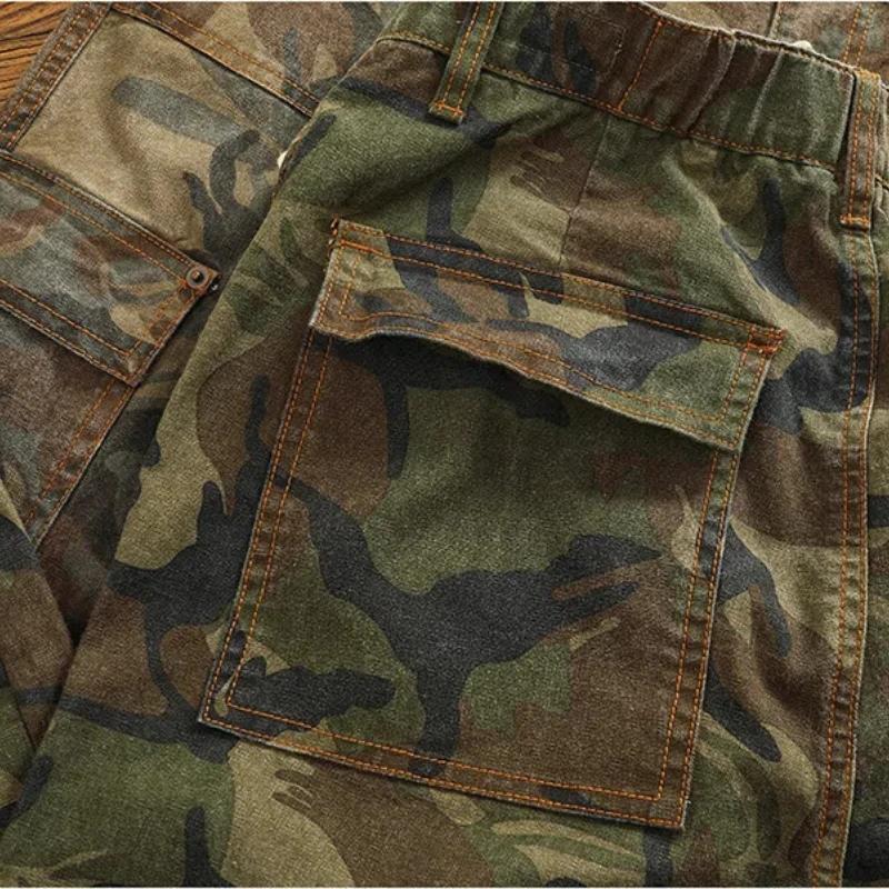 Pantalon cargo décontracté pour homme, style japonais, extérieur, multi-poches, ample, rétro, profil