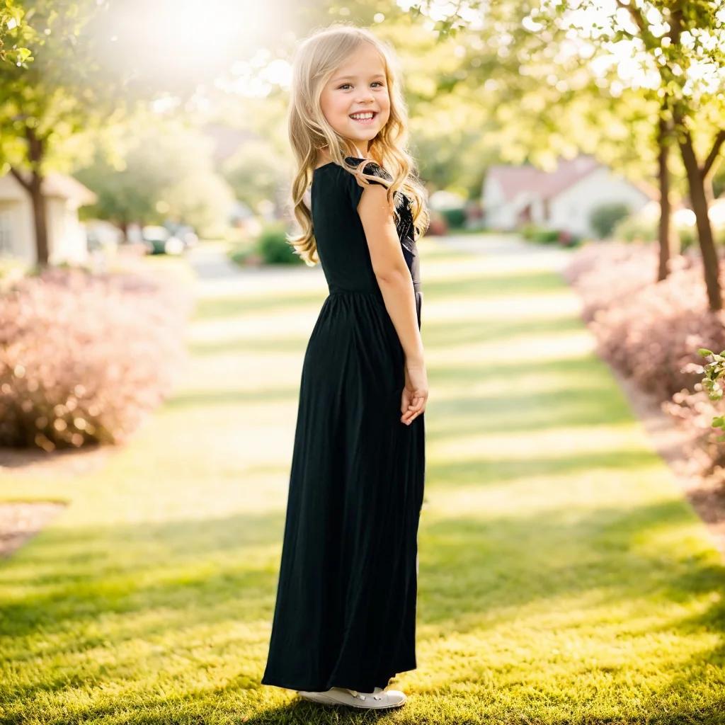 Robe longue d'été pour filles, couleur unie, manches courtes, plage, fête d'anniversaire, décontract