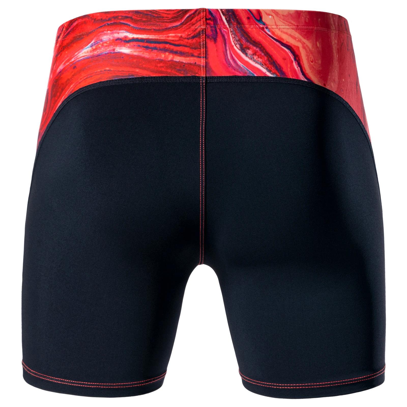 MY KILOMETRE Pour des hommes jambe carrée athlétique Jammers de natation Rouge lave Durable Formatio