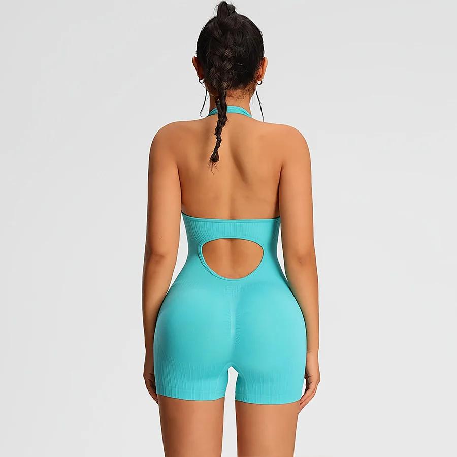 Barboteuses d'été vêtements de Sport femme Gym Combi-pantalons femmes combinaisons Sport Yoga vêteme