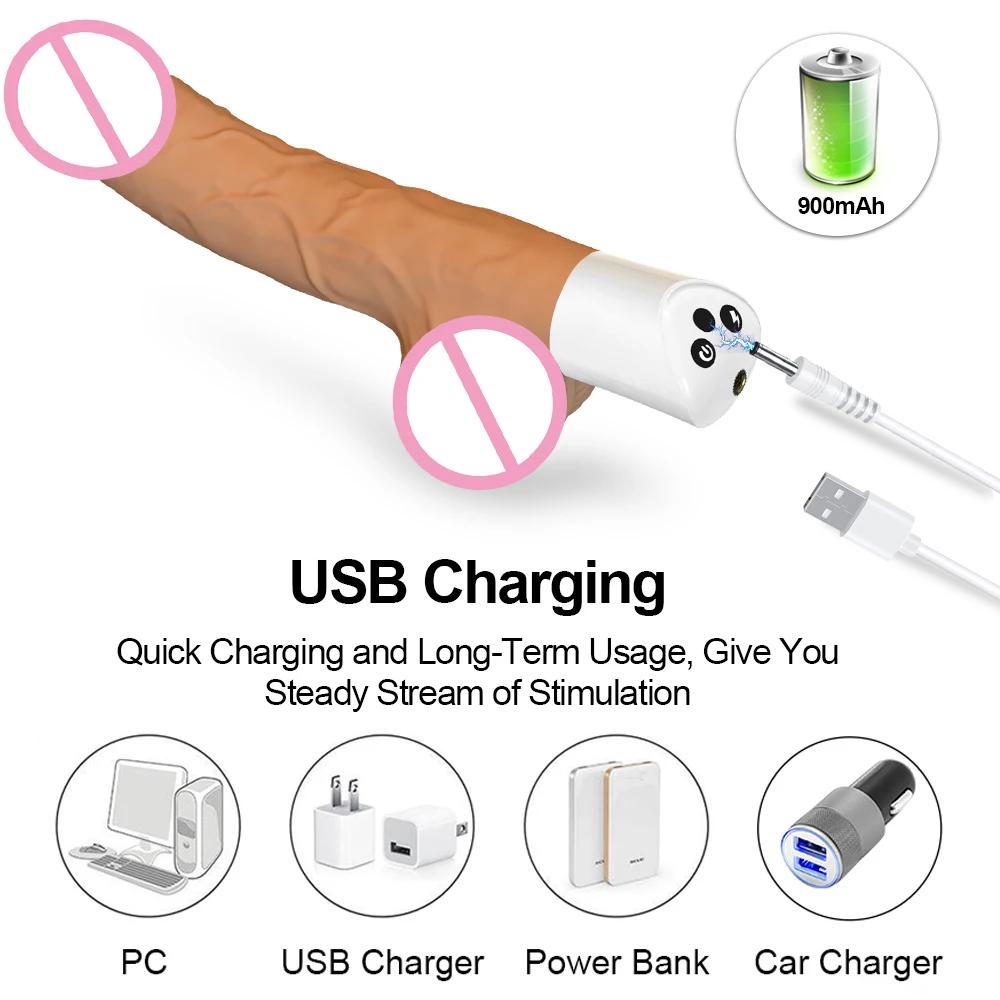 Gode de poussée télescopique automatique pour femme, télécommande sans fil, réaliste, vibrateur poin