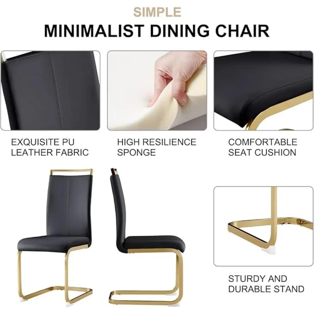 Ensemble de Table à manger en or de mode moderne, ensemble de Table de salle à manger de 63 pouces p