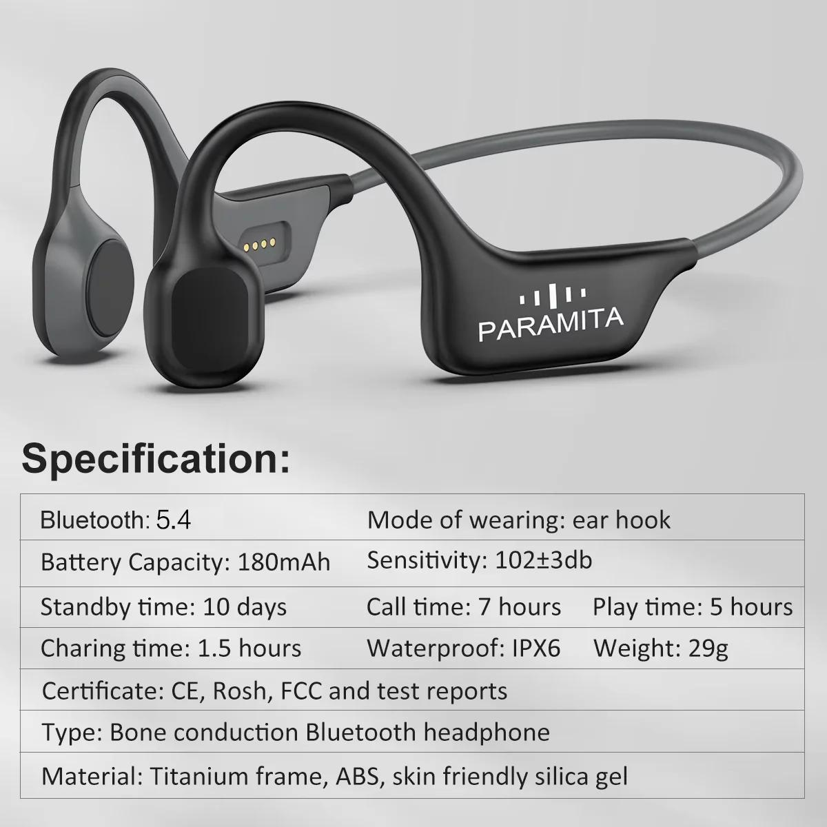 PARAMITA-Écouteurs sans fil Bluetooth Real Sophia Conduction, casque de sport étanche avec micro pou