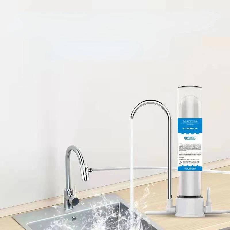 Purificateur d'eau domestique, filtre à eau du robinet direct, cartouche en céramique transparente