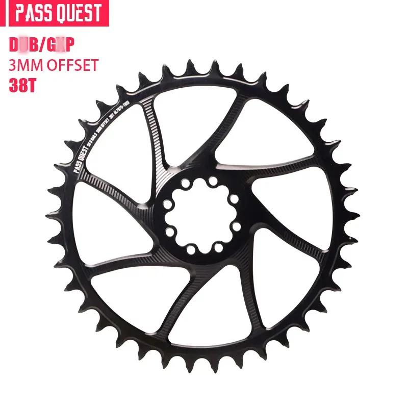 PASS QUEST  3mm Offest VTT 8-Bolt  Plateau Dents étroites et larges Monture directe Vélo Roue à chaî