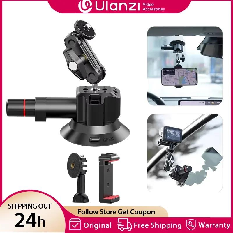 Ulanzi – support de caméra d'action pour téléphone de voiture, pompe à main, ventouse 360 °   1/4" r