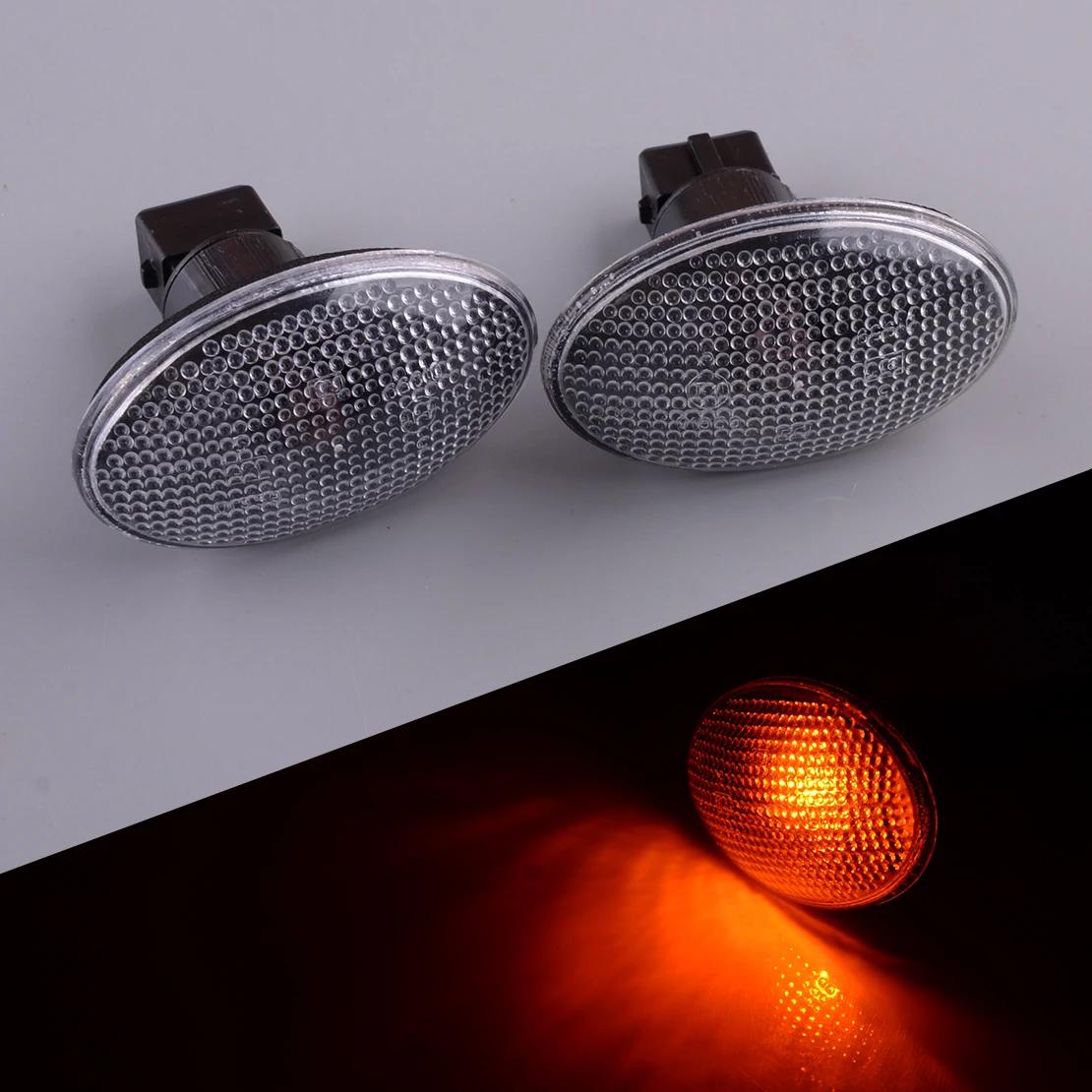 Indicateur lumineux de marqueur latéral de voiture, lentille transparente avec ampoules LED, 2 broch