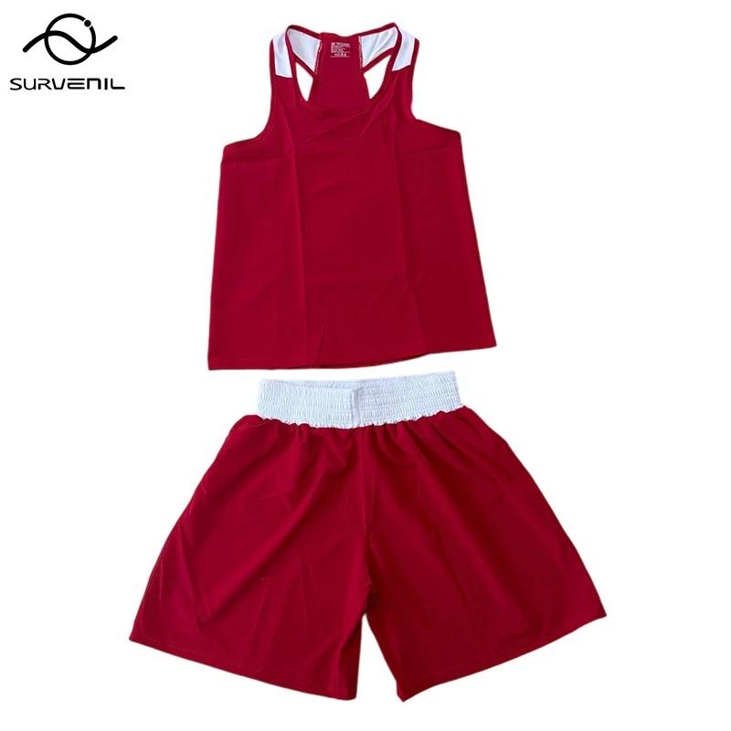Ensemble short et Singlet de boxe pour hommes, femmes et enfants, uniforme Sanda Wushu, short Muay T
