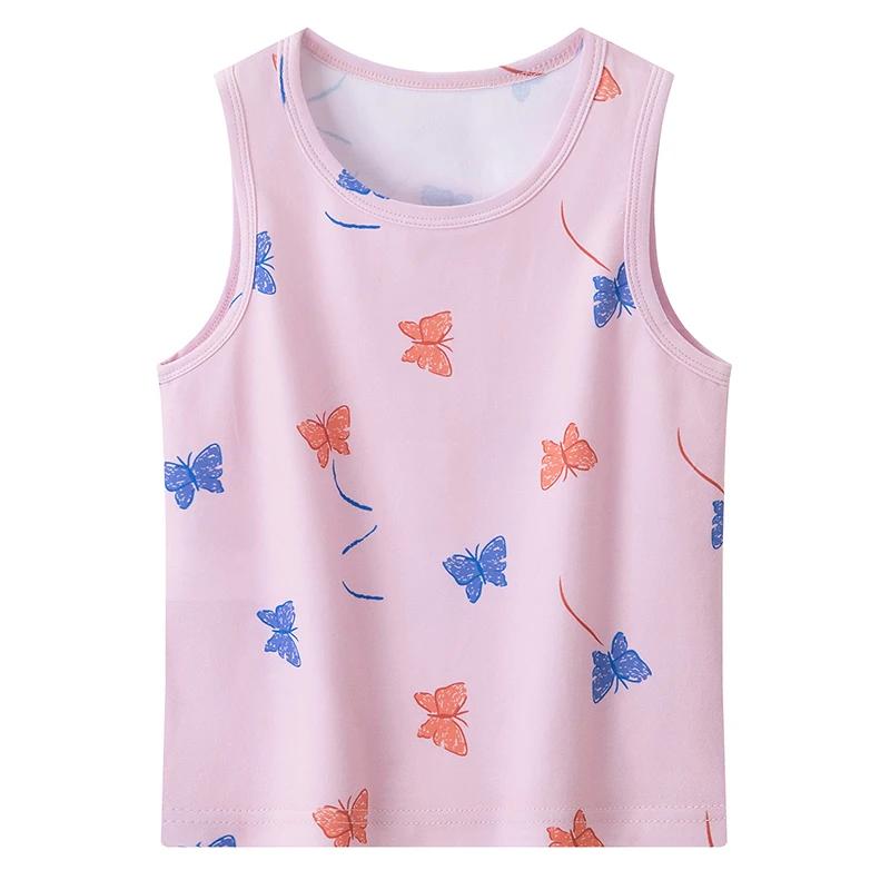 Ensemble de 4 gilets imprimés multicolores pour filles, tendance et mignons, débardeur de sport conf