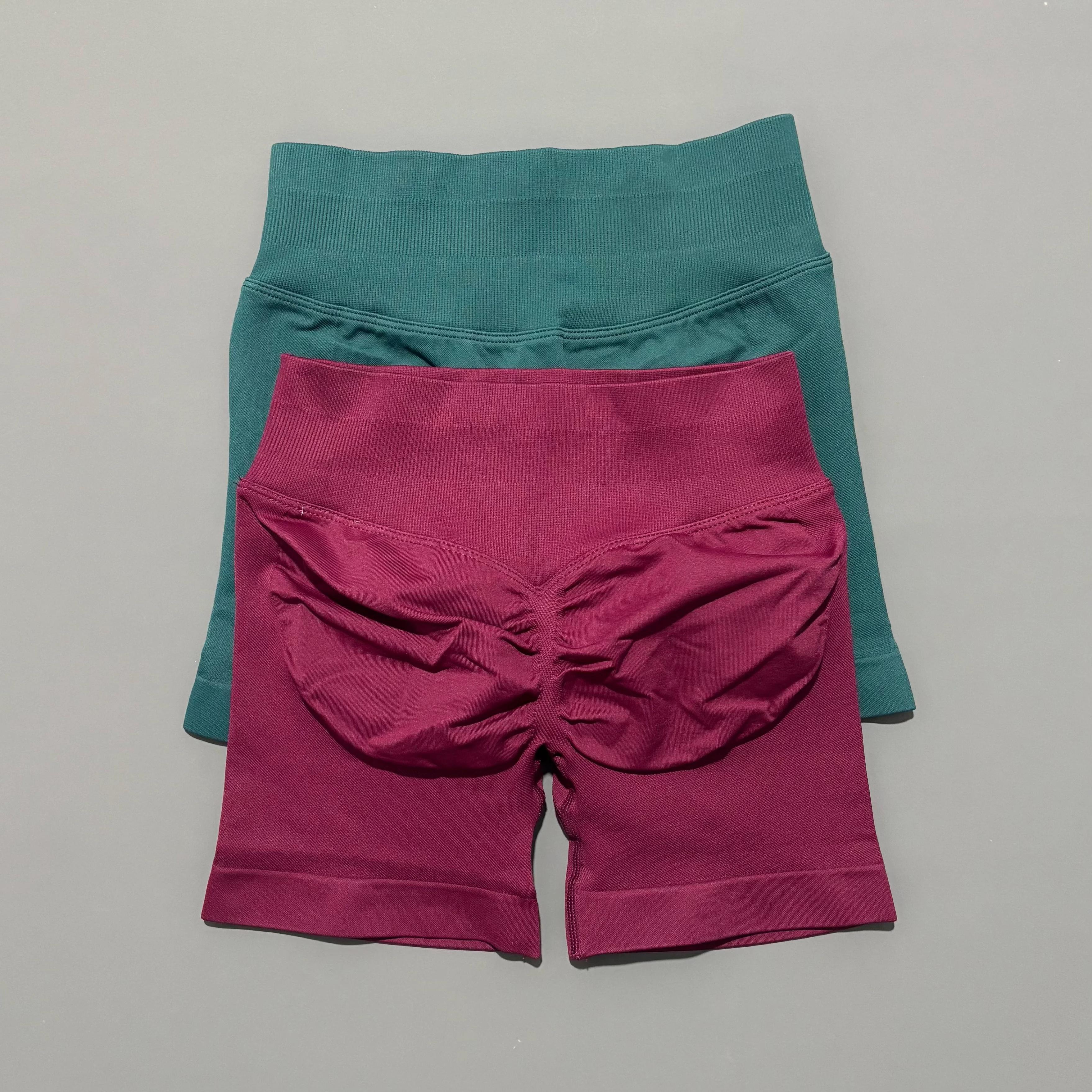 Short de sport pour femmes, short de motard, Fitness, taille haute et serrage de la taille, short de