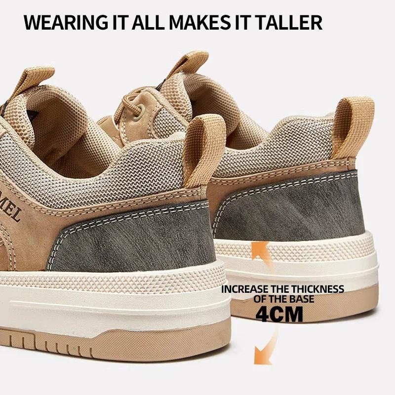 GOLDEN CAMEL Chaussures pour hommes, style rétro, pour le skateboard, rehaussantes, basses, de sport