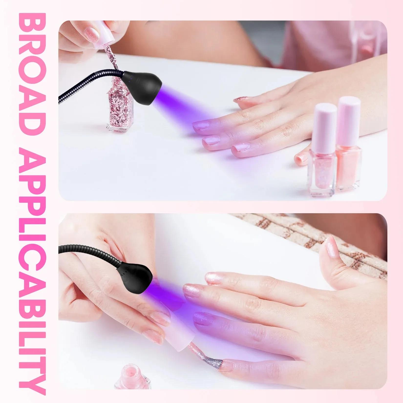 Sèche-ongles lumière UV lampe à ongles 395nm longueur d'onde Clip-on bureau Mini USB pour ongles en 
