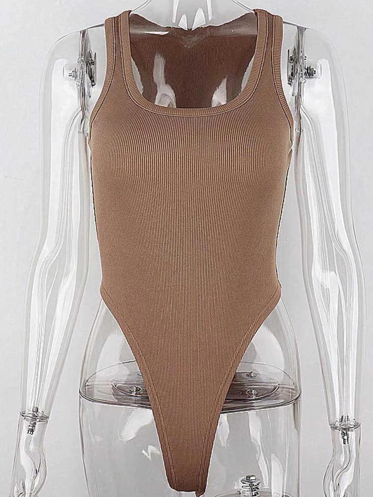 Body en tricot sans manches pour femmes, Sexy, moulant, épaules dénudées, col licou, décontracté, co