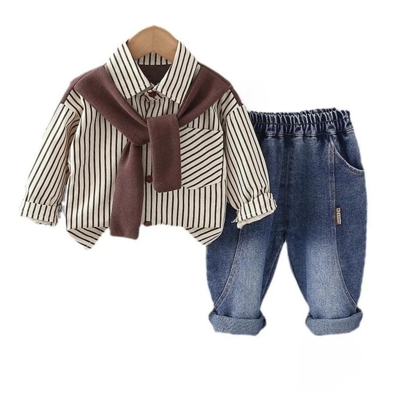 Nouveau printemps automne bébé vêtements costume enfants garçons à manches longues chemise pantalon 