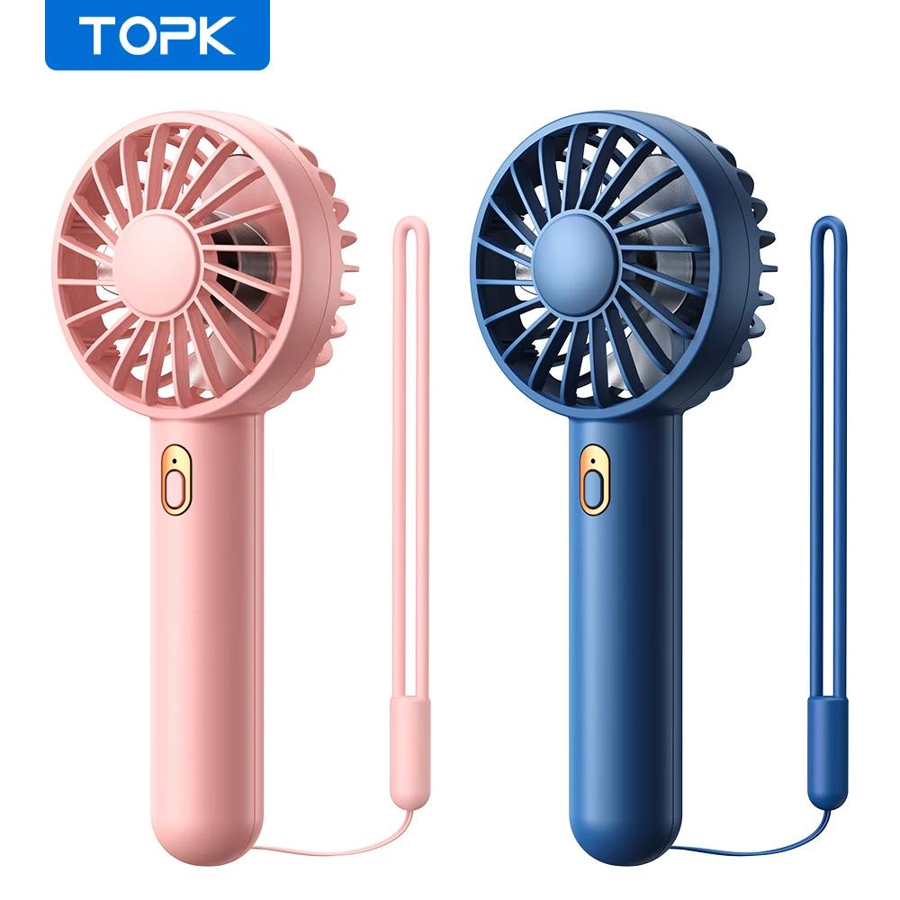 TOPK 1800mAh Mini ventilateur USB Portable Rechargeable [3-9 heures de travail] ventilateur à main p