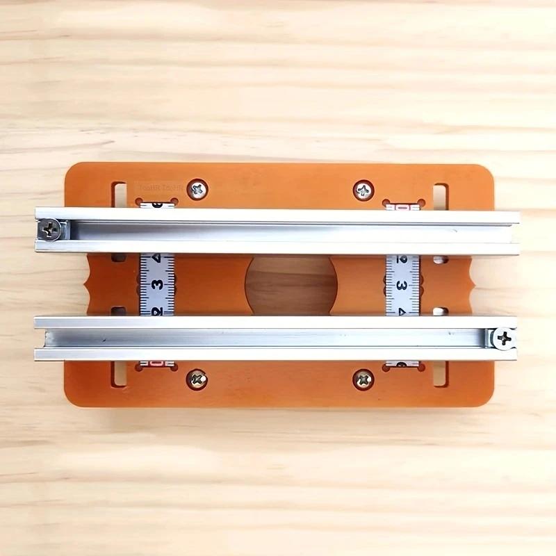 Outil de localisation de rainurage de routeur à bois 2 en 1, Base fendue et support de fixation, cou