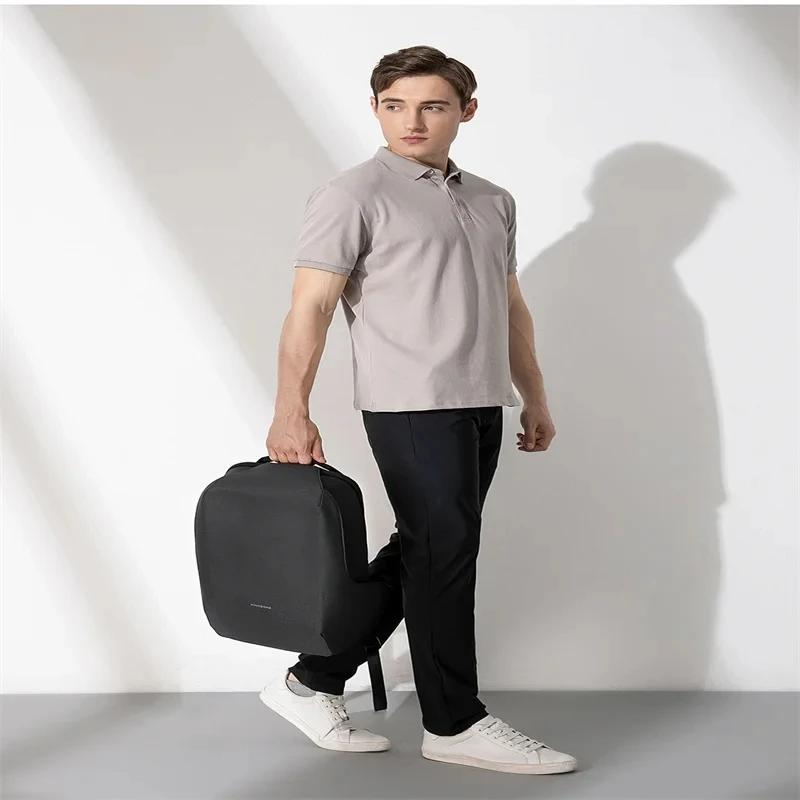 Kingsons sac à dos antivol hommes 15.6 pouces ordinateur portable 180 degrés ouvert W USB charge sac