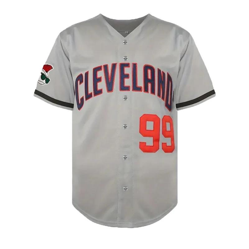 Maillot de film Ricky Vaughn pour hommes, maillots de baseball pour fans de sport cousus Hip Hop des