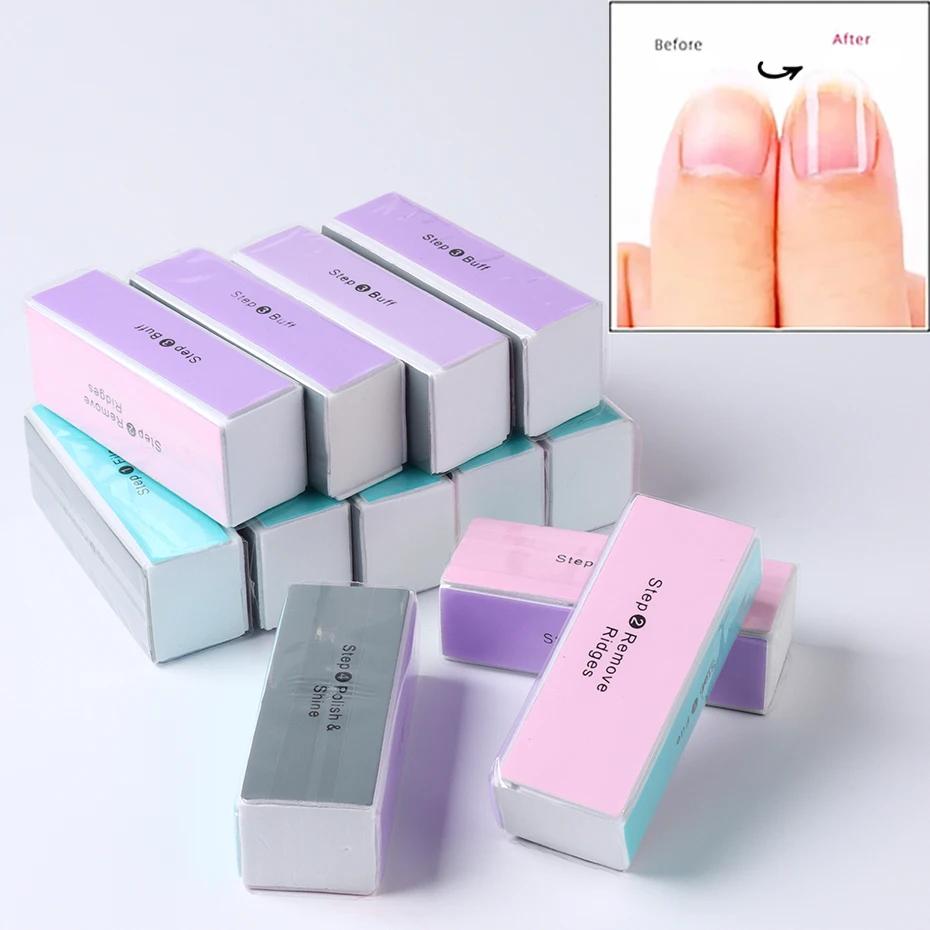 Tampons à ongles en éponge 4 côtés, bloc de ponçage coloré, meulage, polissage, lime à ongles, outil
