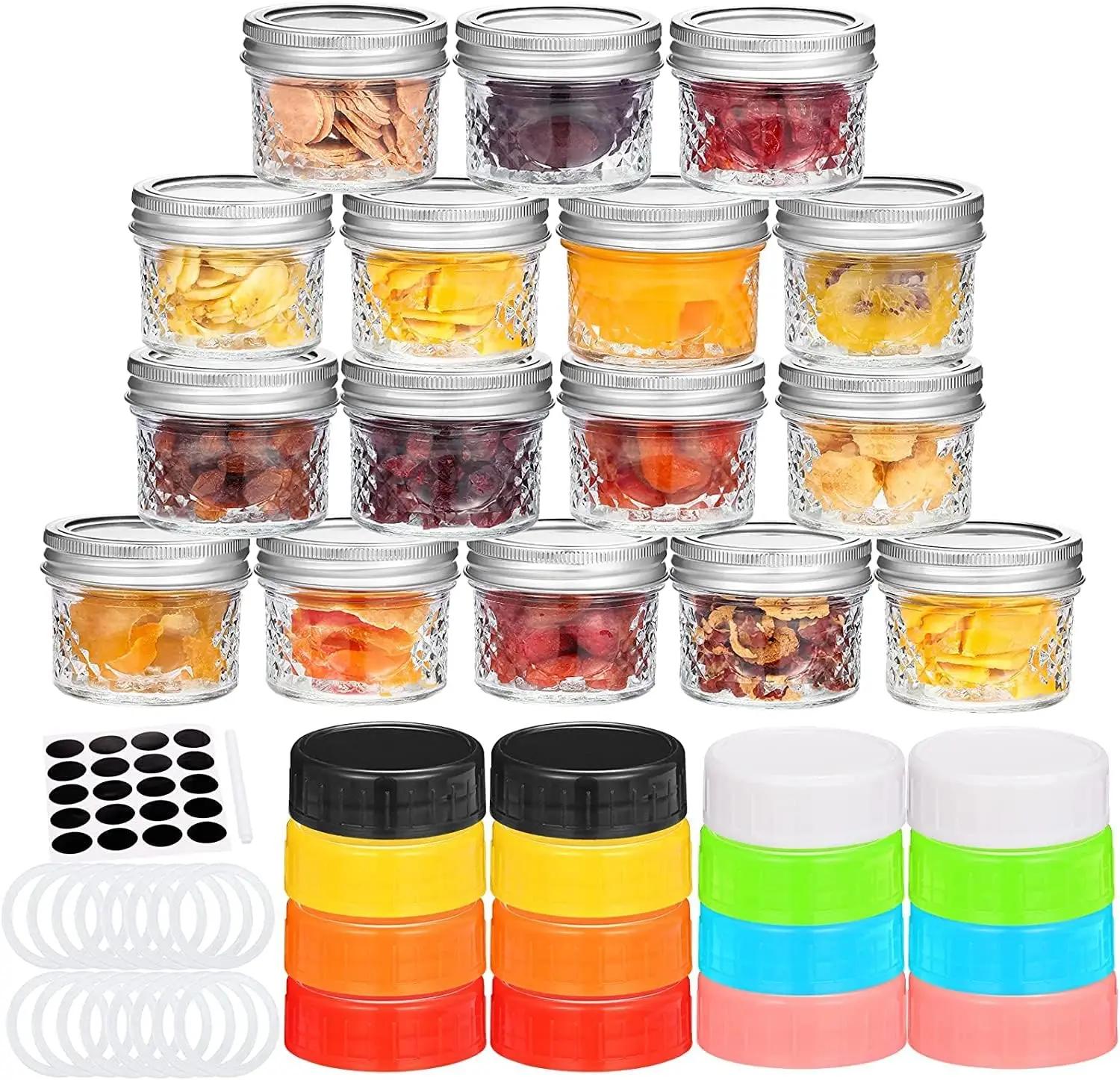 Petits pots à épices en verre, mini pots Mason, pots à MSI de 120ml, 4oz, avec veds réguliers, pour 