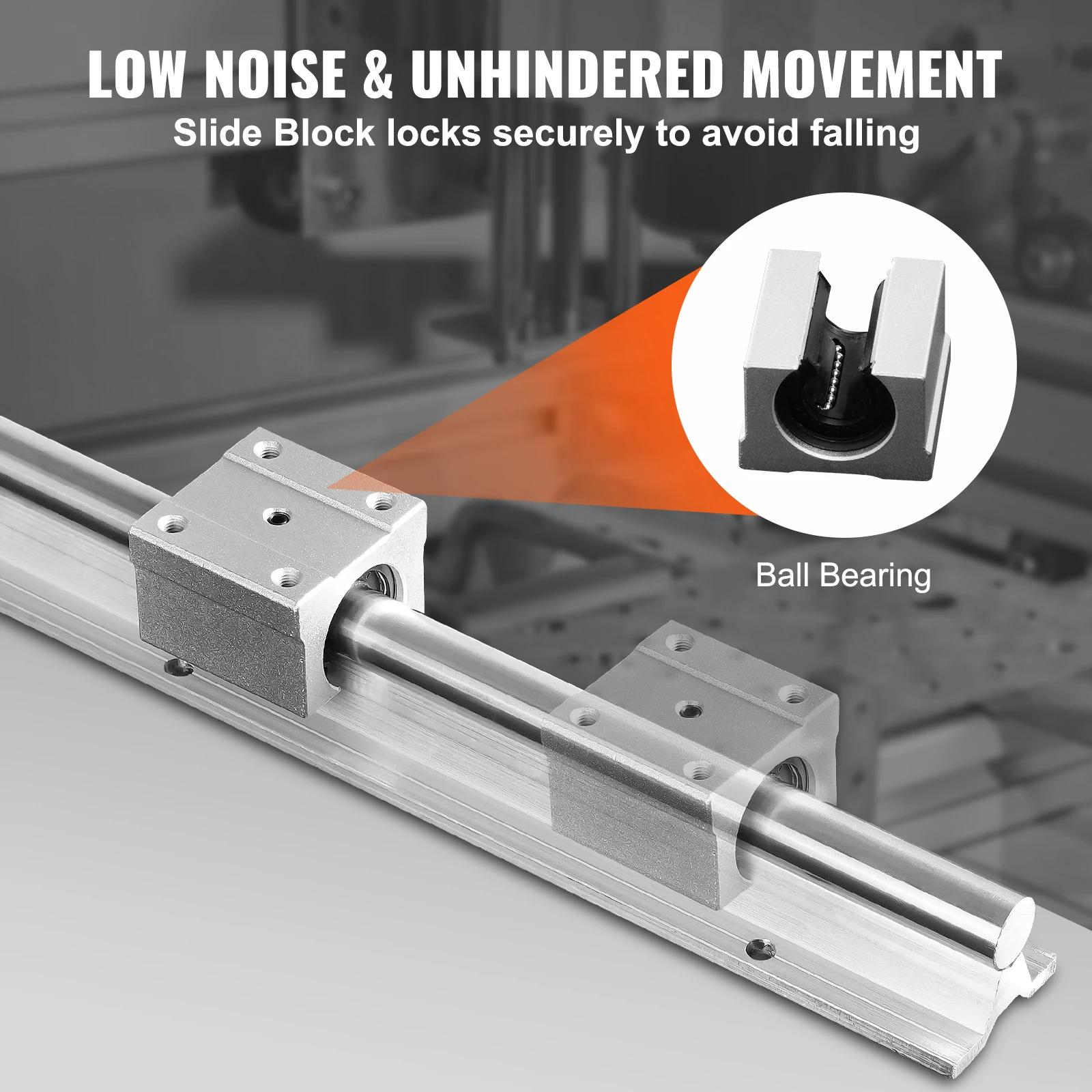 SucceBuy 2 pièces Rails de guidage linéaires SBR12 SBR16 SBR20 SBR25 800-2200mm et 4 pièces blocs de