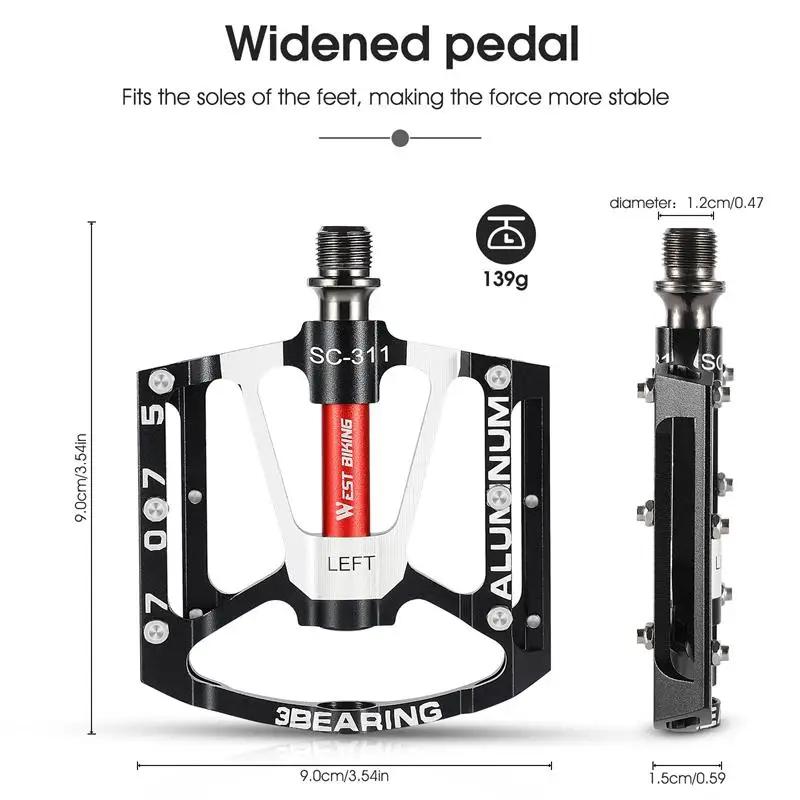 WEST BIKING pédales de vélo ultralégères antidérapantes CNC BMX vtt pédale de vélo de route cyclisme