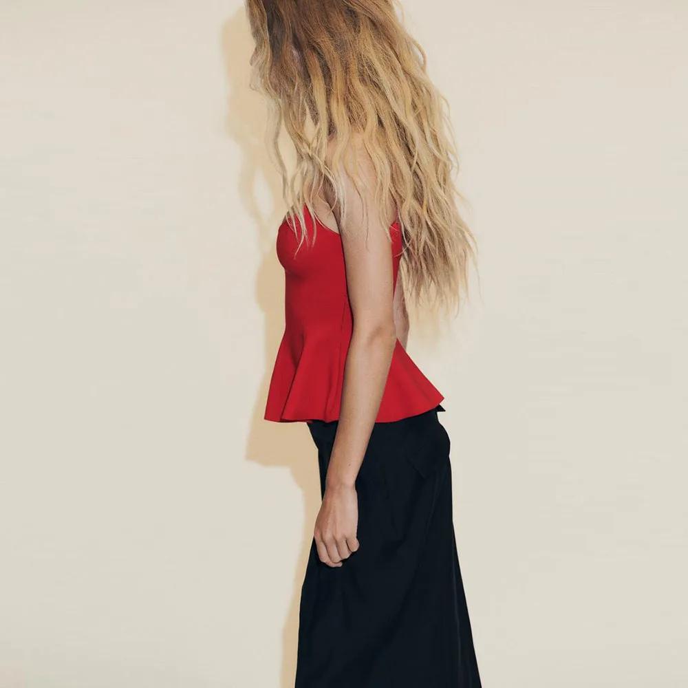 Chemise décontractée pour femme - Style printemps/été. Bretelles élastiques. Col rond. Design sexy. 