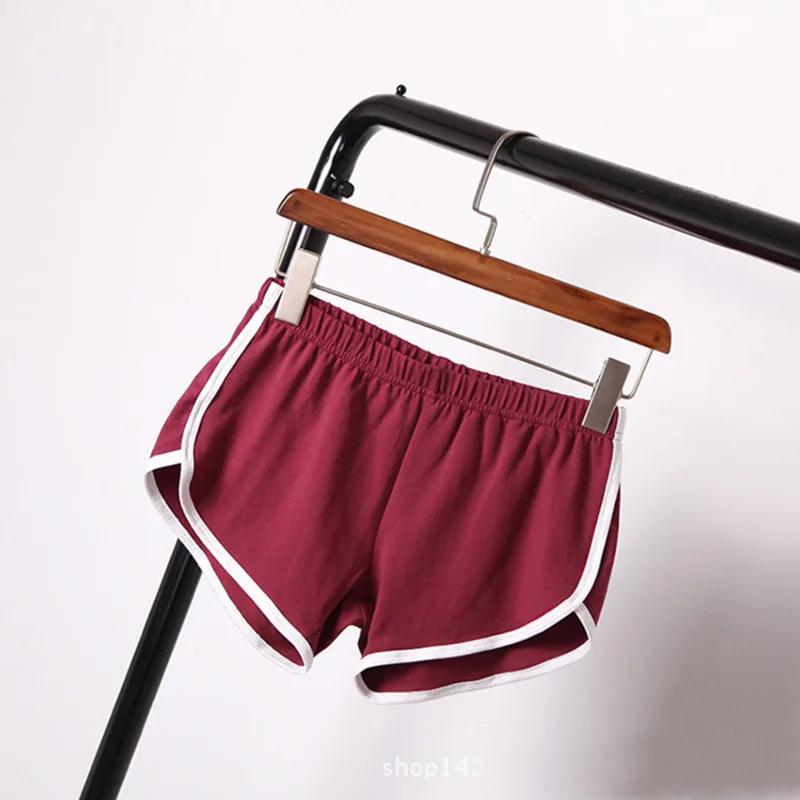 Short de sport pour femmes, couleur bonbon, Anti-vide, slim, décontracté, taille élastique, pantalon