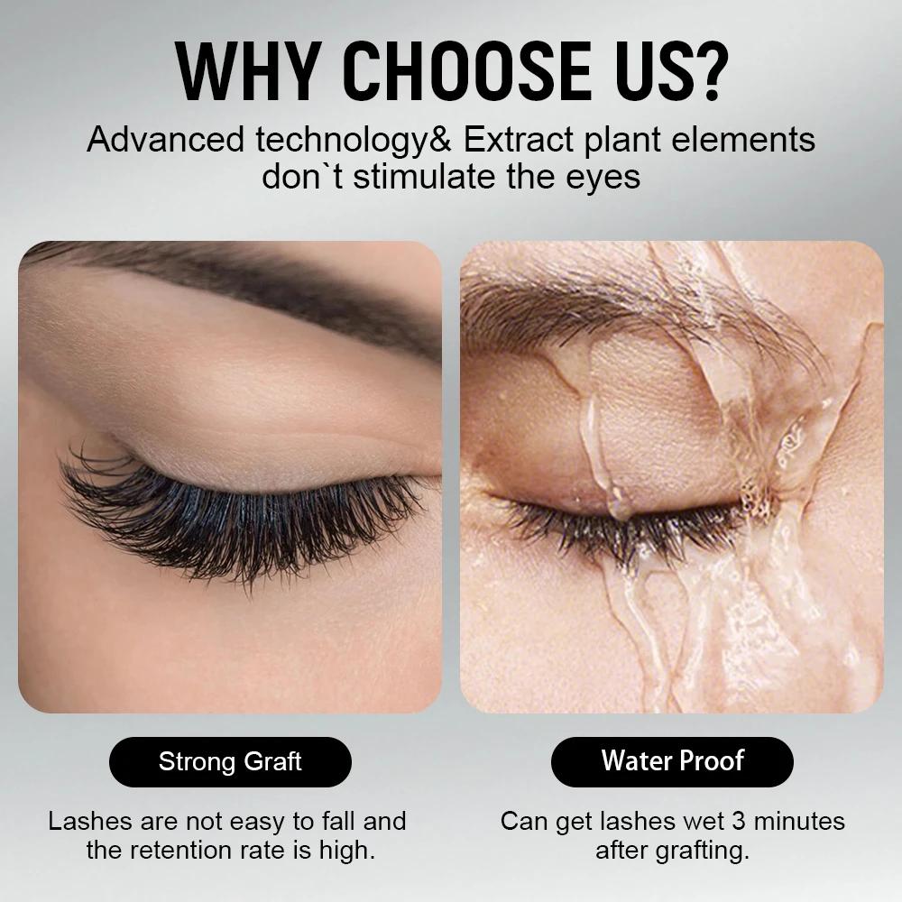 Gollee colle à cils 0.5s séchage rapide faible humidité colle d'extension de cils noir hypoallergéni