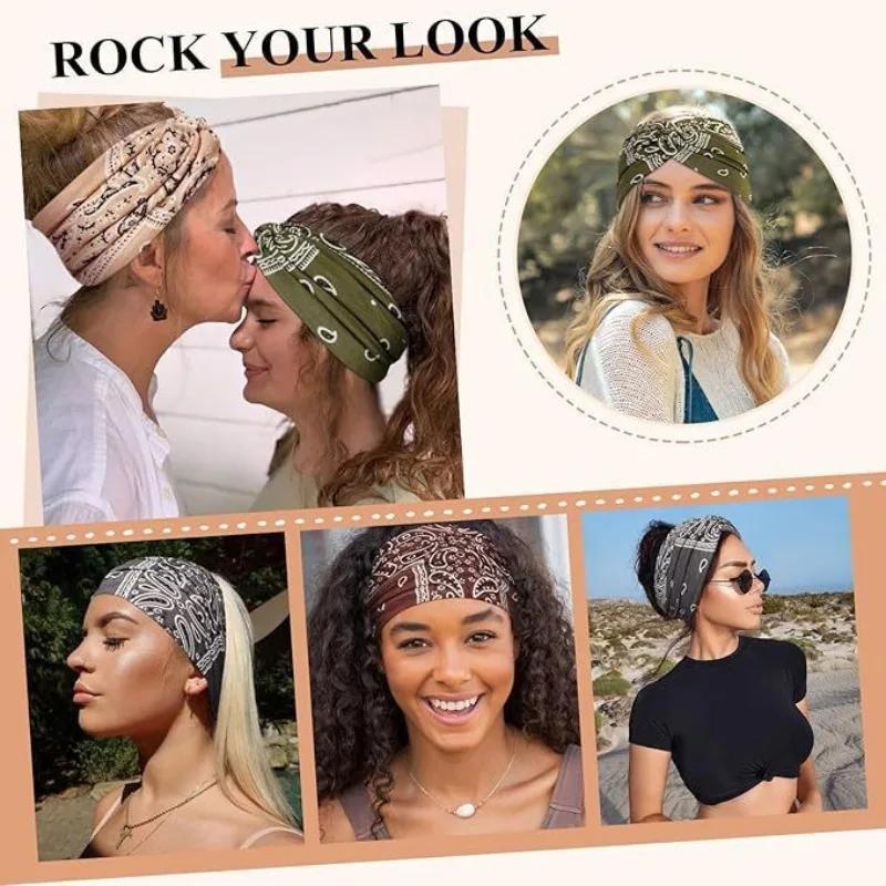 Nouveau Bandeau de Yoga pour Femme, Bandeau Croisé Imprimé Style Européen et Américain, Accessoire d