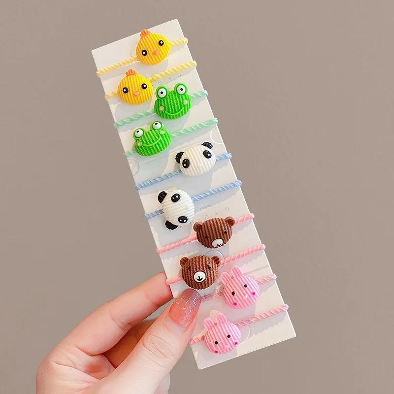 40 pièces/10 pièces accessoires de cheveux pour fille bandes de cheveux élastiques fleurs mignonnes 