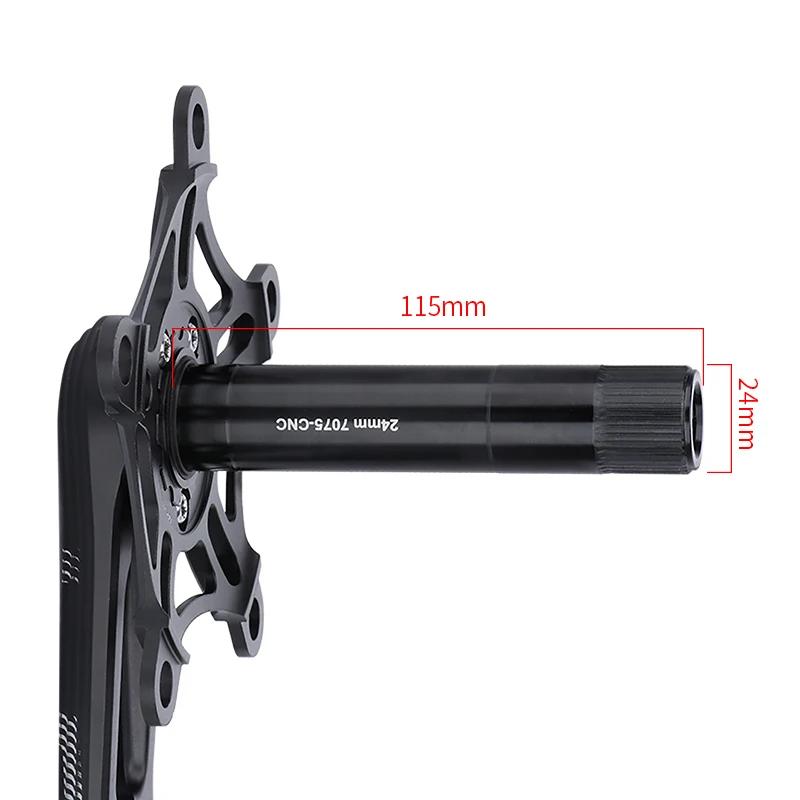 LP Litepro-Manivelle de vélo pliante en alliage d'aluminium, plateau simple, pédalier de vélo, plate