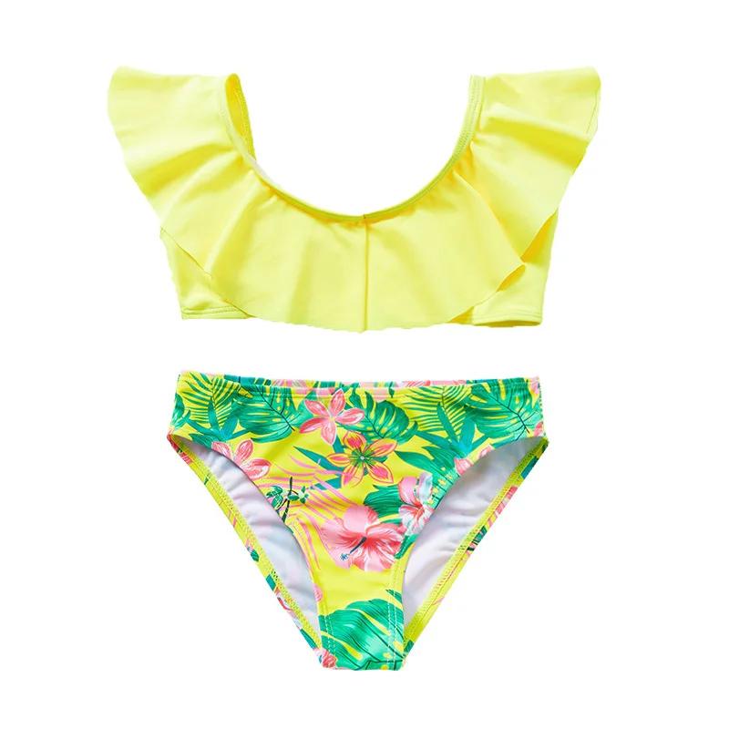 Maillot de bain fendu pour enfants, grand maillot de bain pour enfants et filles, grand bord à volan