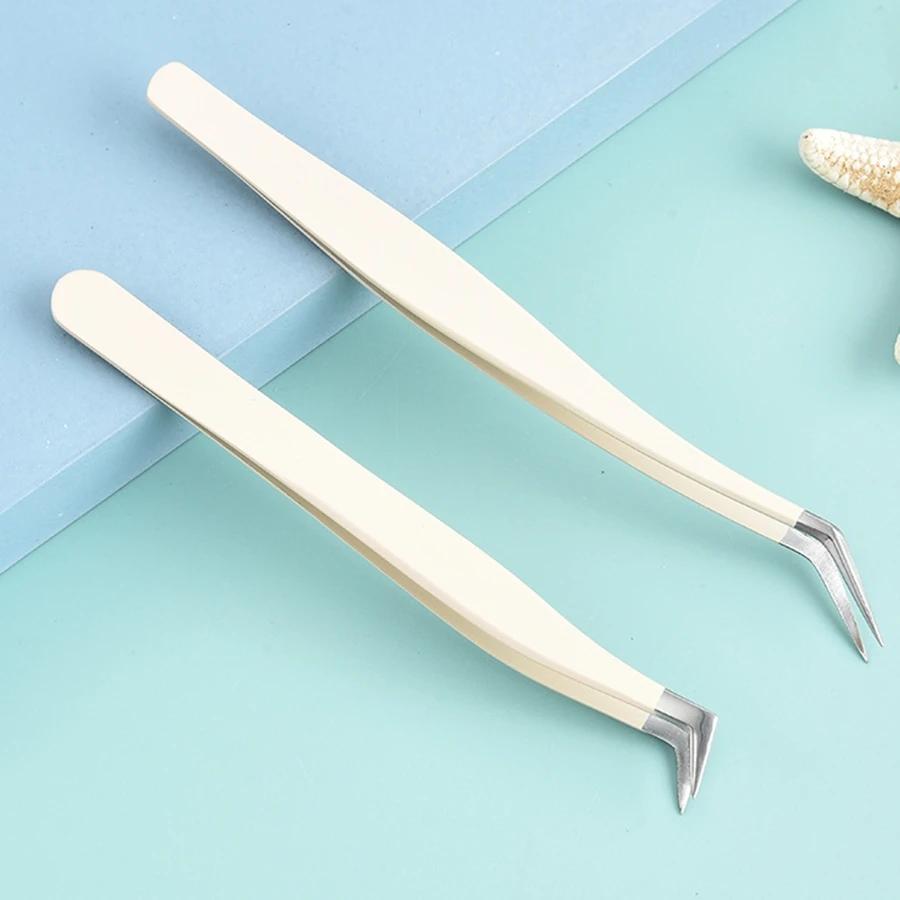 Pince à épiler pour extensions de cils en acier inoxydable, haute qualité, couleur or rose, tous les