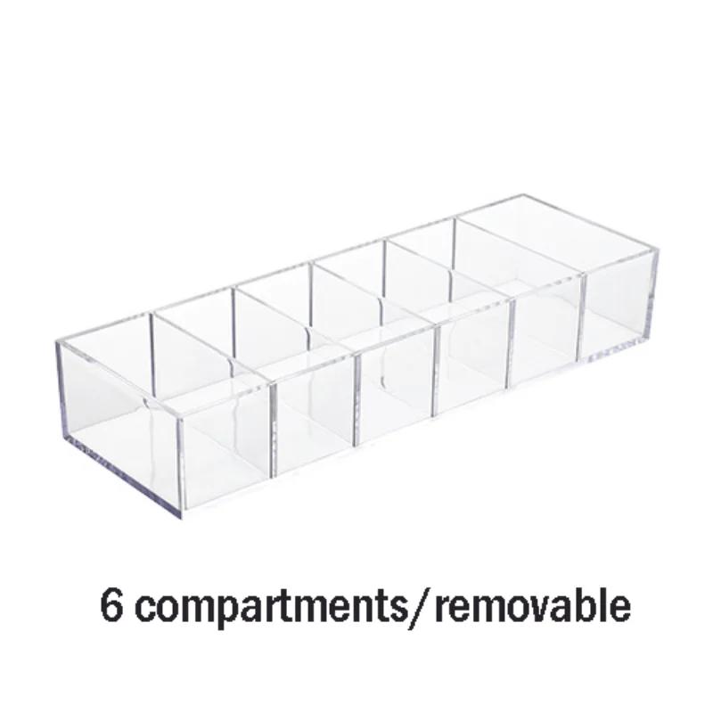 Boîte de rangement transparente en acrylique pour cosmétiques, porte-maquillage, organisateur de maq