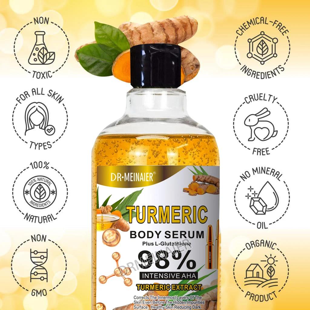 Sérum au curcuma Super 500ml pour le visage et le corps, sérum éclaircissant pour les taches foncées