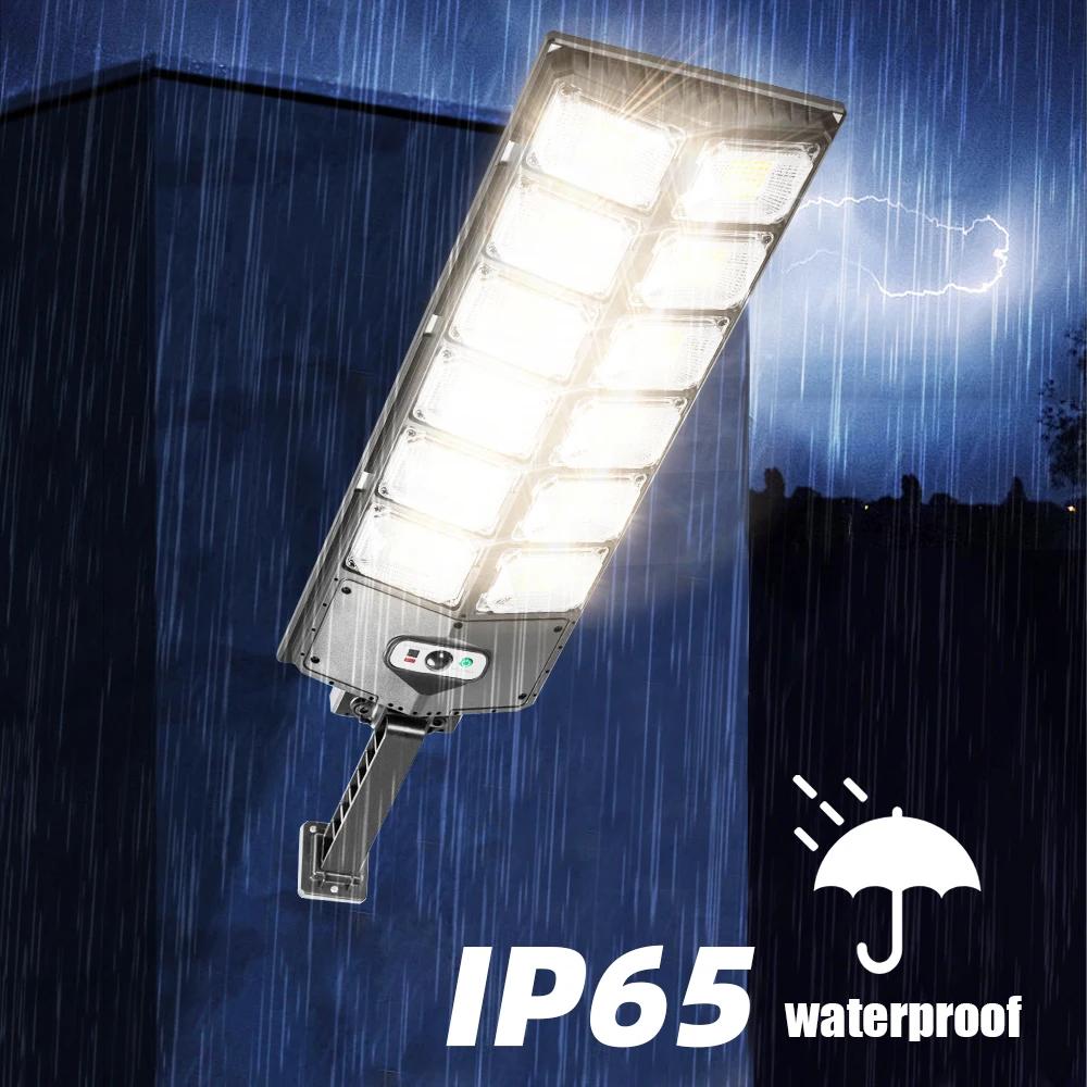 Lampe solaire à 504 LED avec détecteur de mouvement, 12000 lumens, étanche, luminaire d'extérieur, i