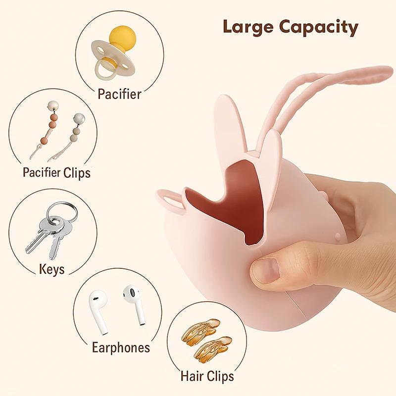 1pc bébé Silicone porte-sucette étui, 100% Silicone souple porte-mamelon conteneur boîte garder suce