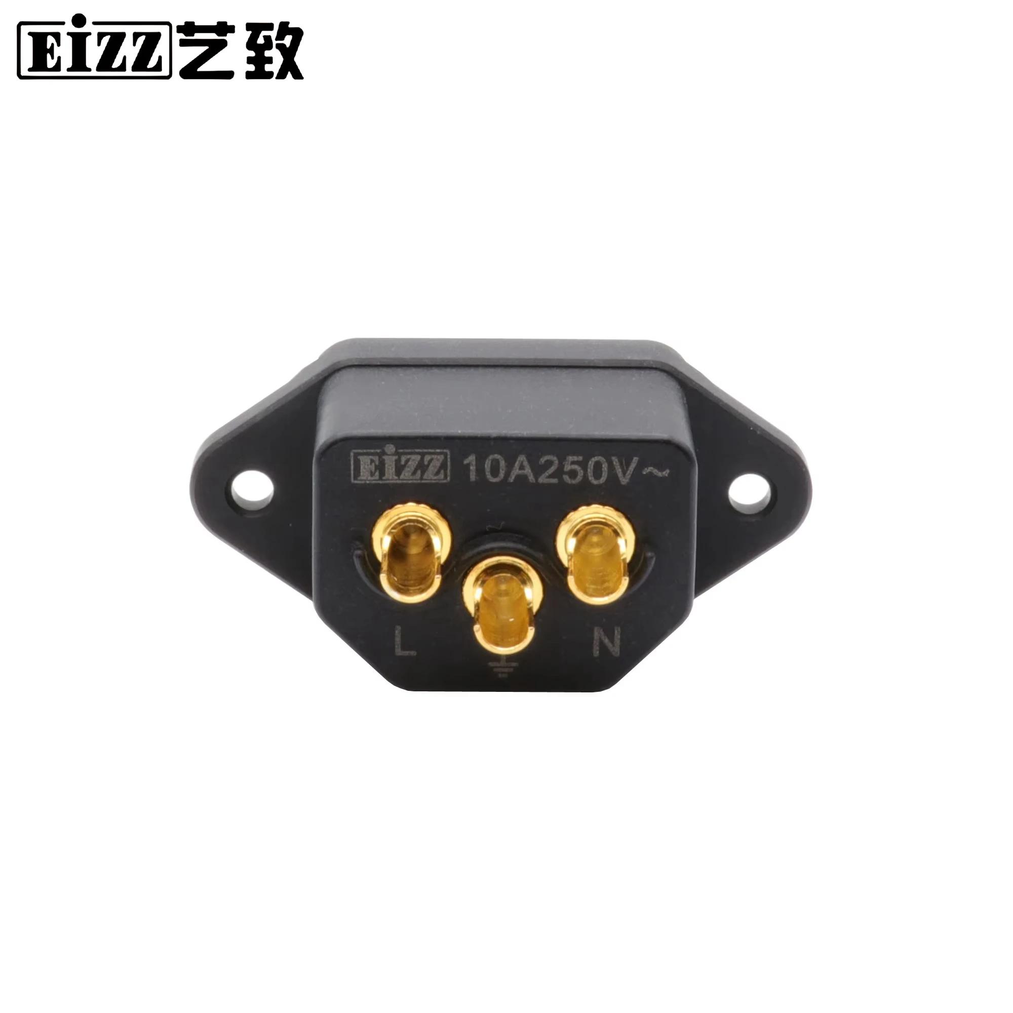 EIZZ-Prise de Courant Mâle Premium IEC 320 AC, 1 Pièce, Entrée Secteur, Delisulator en Cuivre Tellur