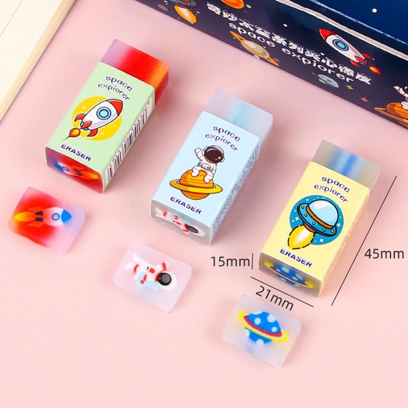 Gommes à motif de fusée d'animaux de dessin animé mignon, 10 pièces, cadeaux de fête d'anniversaire 