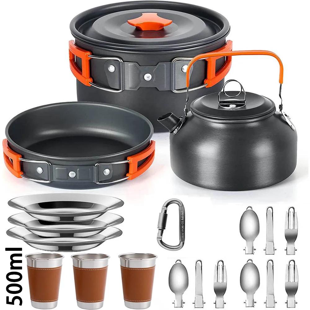 Ensemble de cuisine de Camping, ustensiles de cuisine de Camping, vaisselle de voyage, ensemble de p