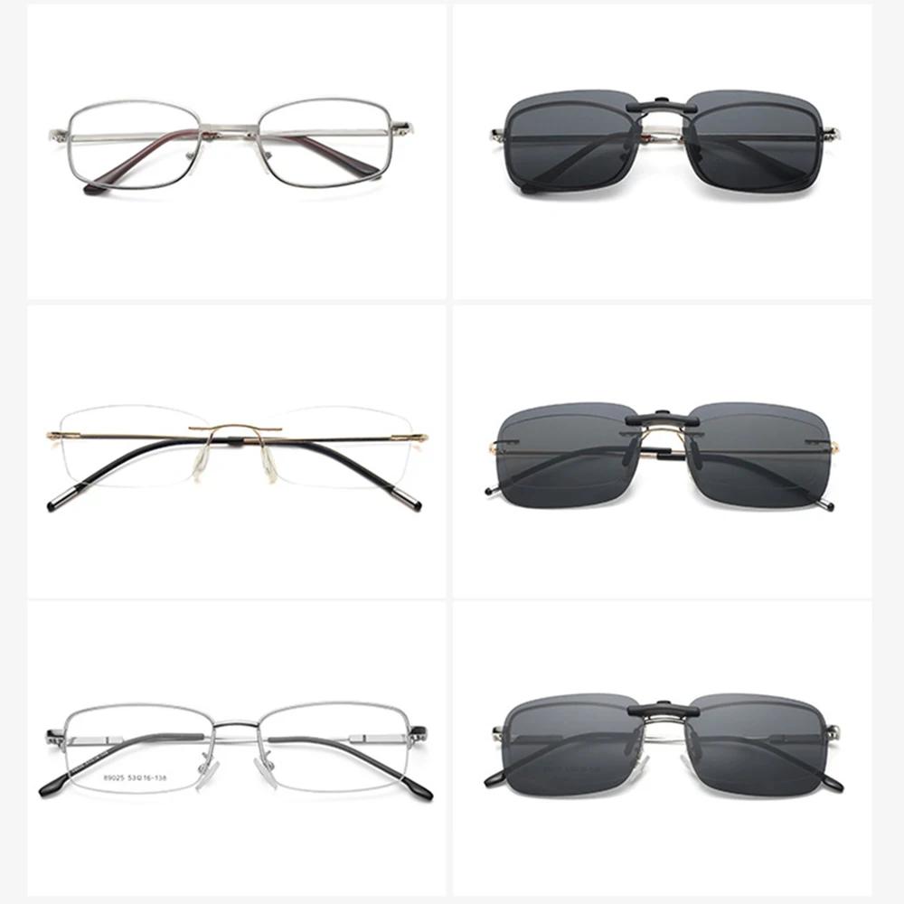 KLASSNUM-Lunettes de soleil polarisées sans monture pour hommes et femmes, verres à clipser étroits,
