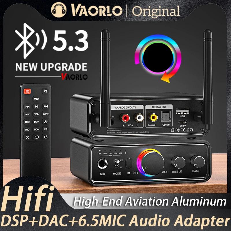 Adaptateur audio RVB Bluetooth 5.3 DAC/USB/RCA/AUX/Optique/Coaxial/6,5 mm Microphone Karaoké Hifi DS