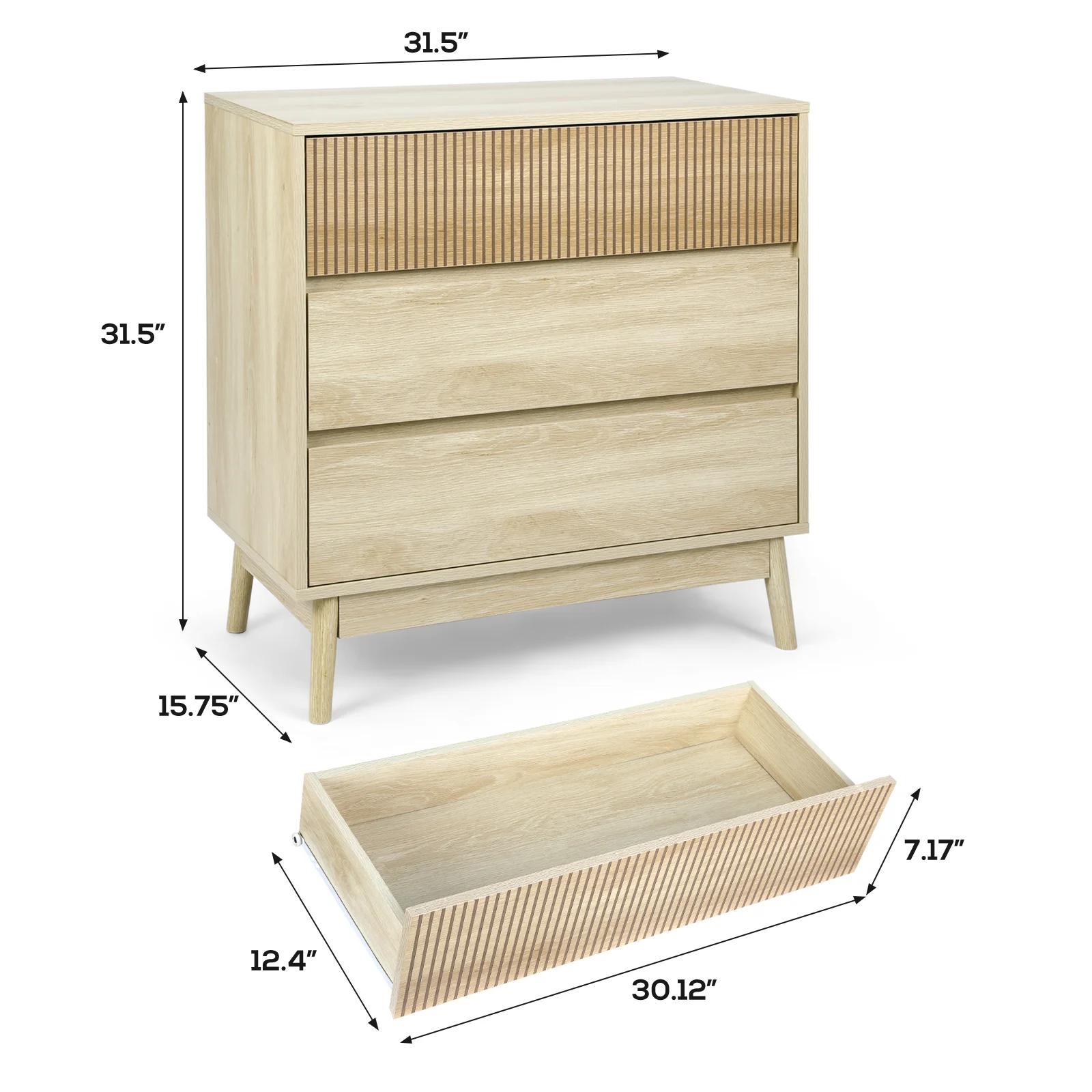 VOWNER 3-Commode de ferme, commode de rangement en bois, commodes de Cisco modernes à larges portes,