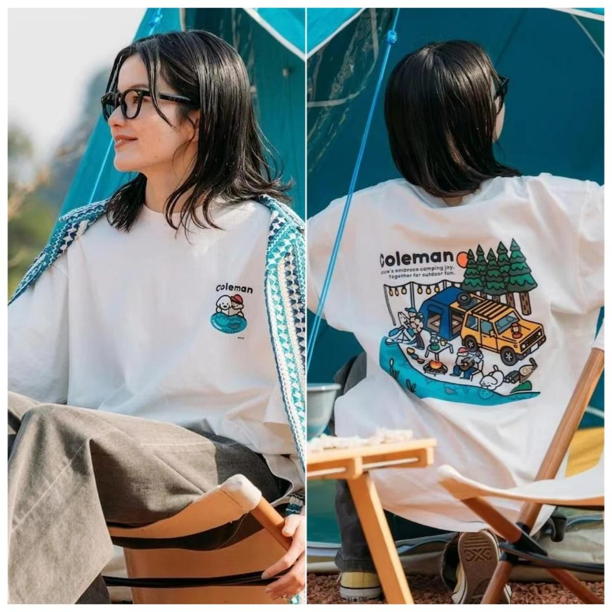 Marque coréenne haut de gamme Coleman – Nouvelle collection été 2026 – T-shirt unisexe à col rond et
