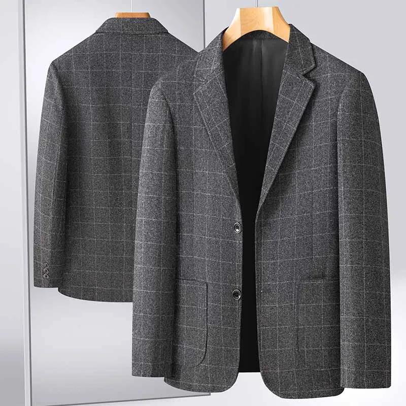 Blazer décontracté pour homme, coupe ample, 13 couleurs, veste de costume à carreaux toutes saisons 