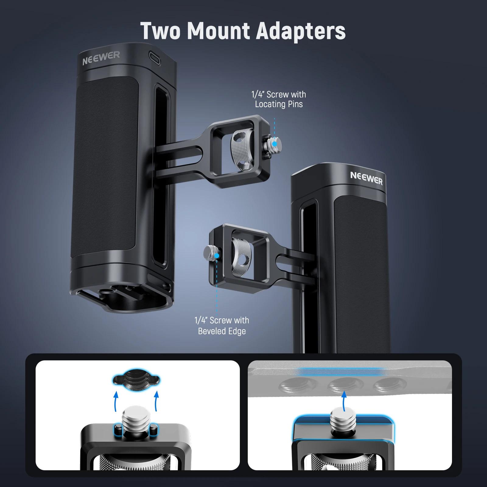 Neewer poignée latérale universelle avec télécommande sans fil pour Smartphone Cage Rig 2 adaptateur