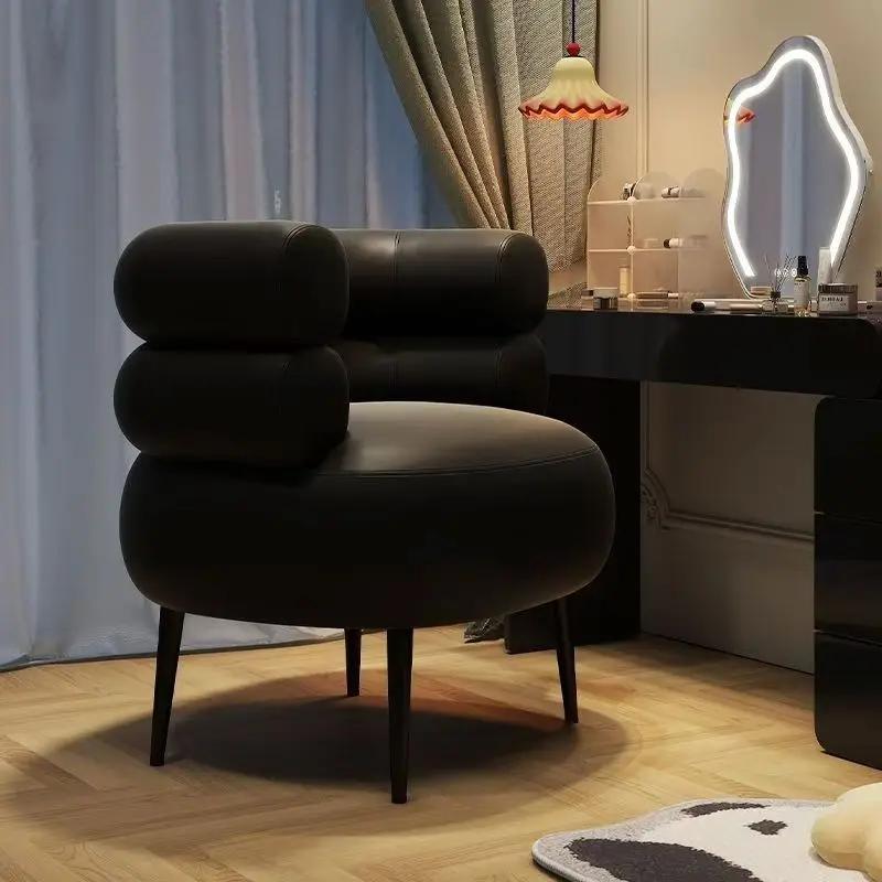 Chaise d'appoint en cuir ciré pour salon et chambre à coucher, canapé simple, chaise paresseuse, dos